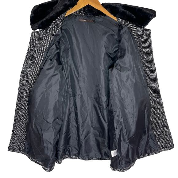 ANTHROPOLOGIE HAZEL Women’s Vintage Style Faux Fur Collar Pea Coat - Picture 6 of 6